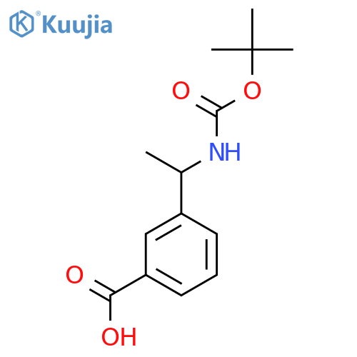 3-(1-(tert-butyloxycarbonylamino)ethyl)benzoic acid structure