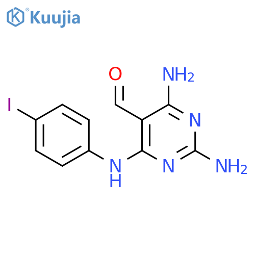 5-Pyrimidinecarboxaldehyde,2,4-diamino-6-[(4-iodophenyl)amino]- structure