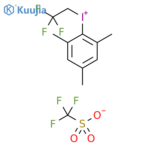 Mesityl(2,2,2-trifluoroethyl)iodonium trifluoromethanesulfonate structure