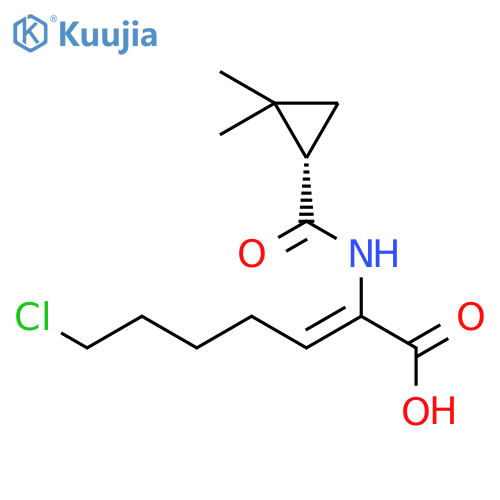 (Z)-(s)-7-chloro-2-(2,2-dimethyl-cyclopropanecarboxamido)-2-heptenoic acid structure
