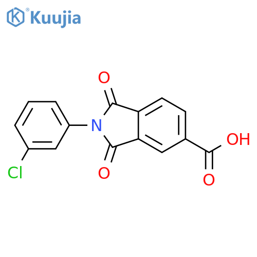 2-(3-Chlorophenyl)-1,3-dioxoisoindoline-5-carboxylic acid structure