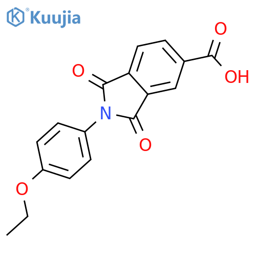 2-(4-ethoxyphenyl)-1,3-dioxo-2,3-dihydro-1H-isoindole-5-carboxylic acid structure