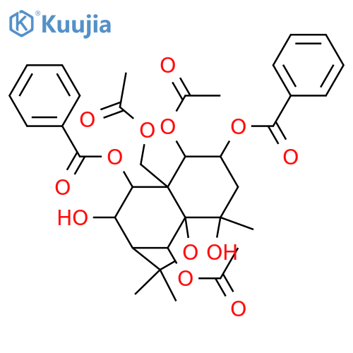 1,2,4,6,8,9,14-Heptahydroxydihydro-β-agarofuran; (1α,2α,4β,6β,8β,9β)-form, 2,9-Dibenzoyl, 1,6,14-tri-Ac structure