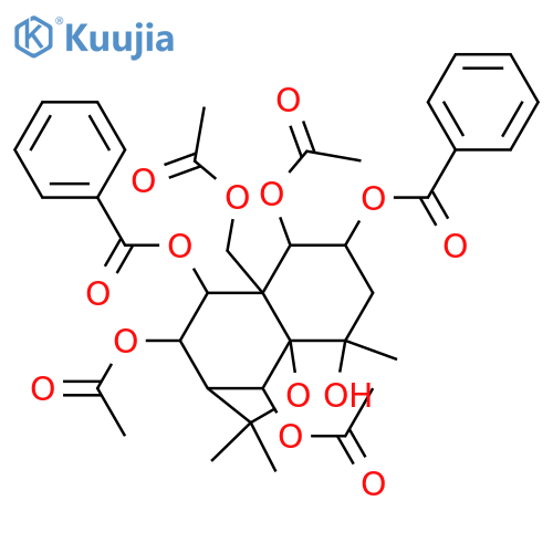 1,2,4,6,8,9,14-Heptahydroxydihydro-β-agarofuran; (1α,2α,4β,6β,8β,9β)-form, 2,9-Dibenzoyl, 1,6,8,14-tetra-Ac structure