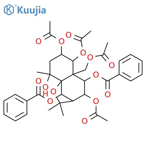 1,2,4,6,8,9,14-Heptahydroxydihydro-β-agarofuran; (1α,2α,4β,6β,8β,9β)-form, 6,9-Dibenzoyl, 1,2,8,14-tetra-Ac structure