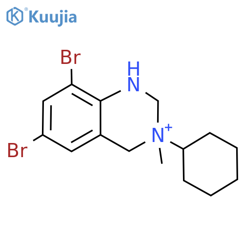 Quinazolinium, 6,8-dibromo-3-cyclohexyl-1,2,3,4-tetrahydro-3-methyl- structure