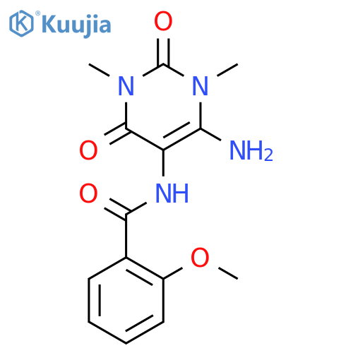 Benzamide,N-(6-amino-1,2,3,4-tetrahydro-1,3-dimethyl-2,4-dioxo-5-pyrimidinyl)-2-methoxy- structure