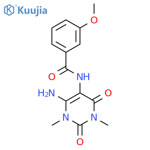 Benzamide, N-(6-amino-1,2,3,4-tetrahydro-1,3-dimethyl-2,4-dioxo-5-pyrimidinyl)-3-methoxy- structure
