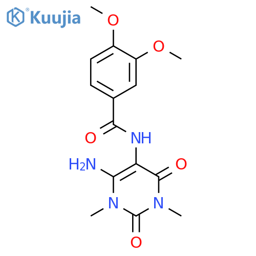 Benzamide, N-(6-amino-1,2,3,4-tetrahydro-1,3-dimethyl-2,4-dioxo-5-pyrimidinyl)-3,4-dimethoxy- structure