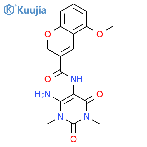 2H-1-Benzopyran-3-carboxamide,N-(6-amino-1,2,3,4-tetrahydro-1,3-dimethyl-2,4-dioxo-5-pyrimidinyl)-5-methoxy- structure