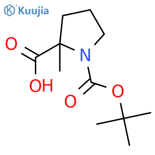 (2R)-1-[(tert-butoxy)carbonyl]-2-methylpyrrolidine-2-carboxylic acid structure