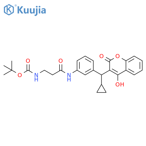 Carbamic acid, [3-[[3-[cyclopropyl(4-hydroxy-2-oxo-2H-1-benzopyran-3-yl)methyl]phenyl]amino]-3-oxopropyl]-, 1,1-dimethylethyl ester (9CI) structure