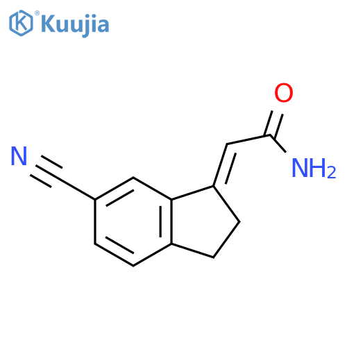 Acetamide, 2-(6-cyano-2,3-dihydro-1H-inden-1-ylidene)-, (2E)- structure