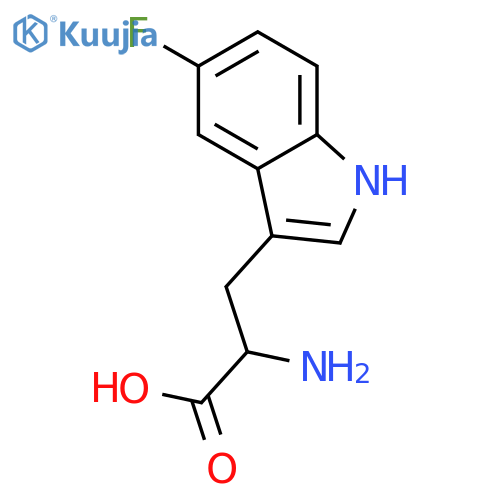 (2S)-2-amino-3-(5-fluoro-1H-indol-3-yl)propanoic acid structure