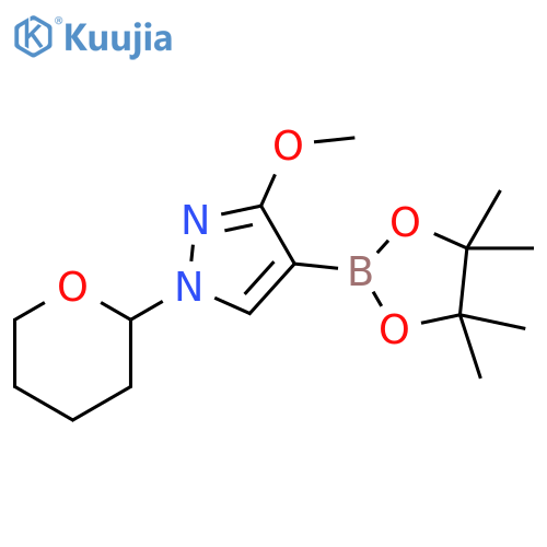 3-methoxy-1-(oxan-2-yl)-4-(4,4,5,5-tetramethyl-1,3,2-dioxaborolan-2-yl)-1H-pyrazole structure