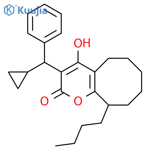 2H-Cycloocta[b]pyran-2-one,10-butyl-3-(cyclopropylphenylmethyl)-5,6,7,8,9,10-hexahydro-4-hydroxy- structure