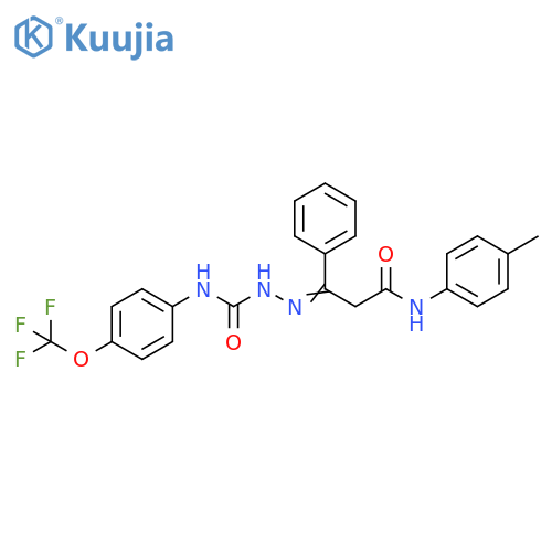 Hydrazinecarboxamide,2-[3-[(4-methylphenyl)amino]-3-oxo-1-phenylpropylidene]-N-[4-(trifluoromethoxy)phenyl]- structure