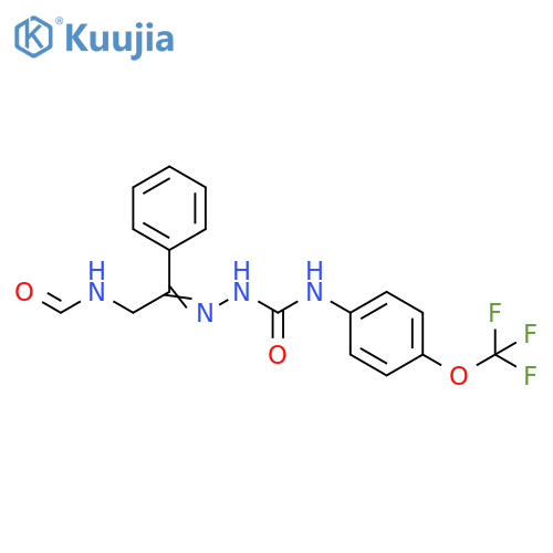 Hydrazinecarboxamide,2-[2-(formylamino)-1-phenylethylidene]-N-[4-(trifluoromethoxy)phenyl]- structure