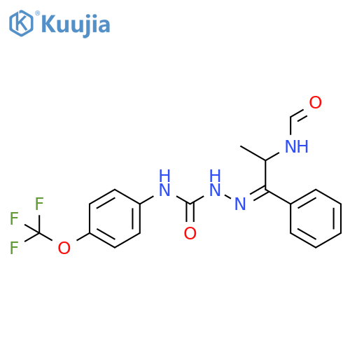 Hydrazinecarboxamide,2-[2-(formylamino)-1-phenylpropylidene]-N-[4-(trifluoromethoxy)phenyl]- structure