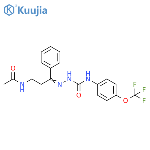 Hydrazinecarboxamide,2-[3-(acetylamino)-1-phenylpropylidene]-N-[4-(trifluoromethoxy)phenyl]- structure