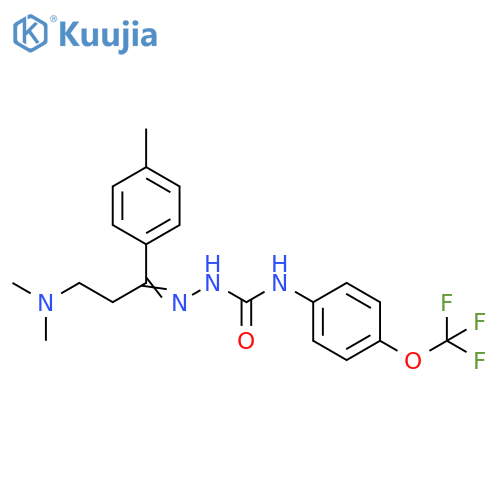 Hydrazinecarboxamide,2-[3-(dimethylamino)-1-(4-methylphenyl)propylidene]-N-[4-(trifluoromethoxy)phenyl]- structure