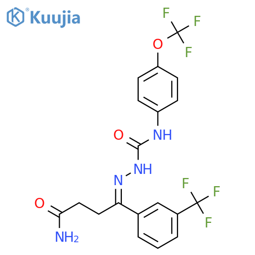 Hydrazinecarboxamide,2-[4-amino-4-oxo-1-[3-(trifluoromethyl)phenyl]butylidene]-N-[4-(trifluoromethoxy)phenyl]- structure