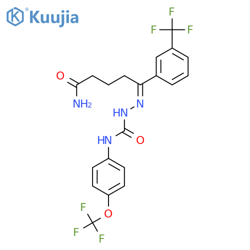 Hydrazinecarboxamide,2-[5-amino-5-oxo-1-[3-(trifluoromethyl)phenyl]pentylidene]-N-[4-(trifluoromethoxy)phenyl]- structure