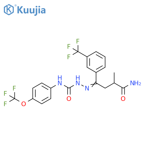 Hydrazinecarboxamide,2-[4-amino-3-methyl-4-oxo-1-[3-(trifluoromethyl)phenyl]butylidene]-N-[4-(trifluoromethoxy)phenyl]- structure