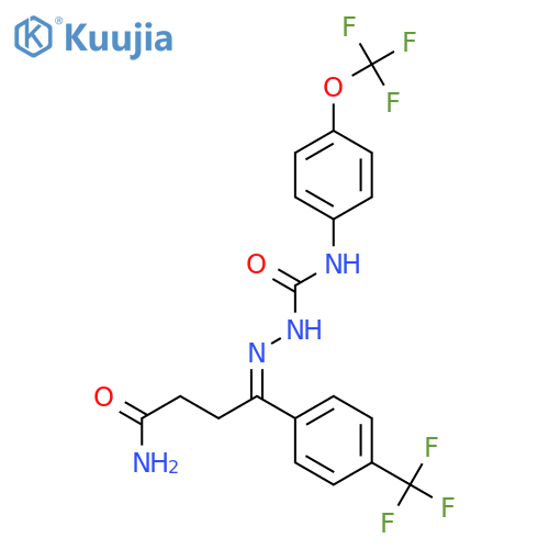 Hydrazinecarboxamide,2-[4-amino-4-oxo-1-[4-(trifluoromethyl)phenyl]butylidene]-N-[4-(trifluoromethoxy)phenyl]- structure