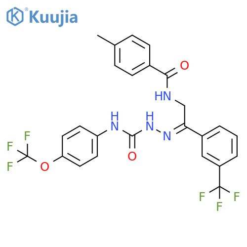 Hydrazinecarboxamide,2-[2-[(4-methylbenzoyl)amino]-1-[3-(trifluoromethyl)phenyl]ethylidene]-N-[4-(trifluoromethoxy)phenyl]- structure
