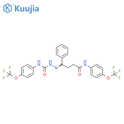 Hydrazinecarboxamide,2-[4-oxo-1-phenyl-4-[[4-(trifluoromethoxy)phenyl]amino]butylidene]-N-[4-(trifluoromethoxy)phenyl]- structure