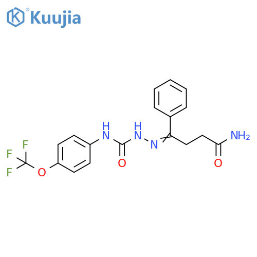 Hydrazinecarboxamide,2-(4-amino-4-oxo-1-phenylbutylidene)-N-[4-(trifluoromethoxy)phenyl]- structure