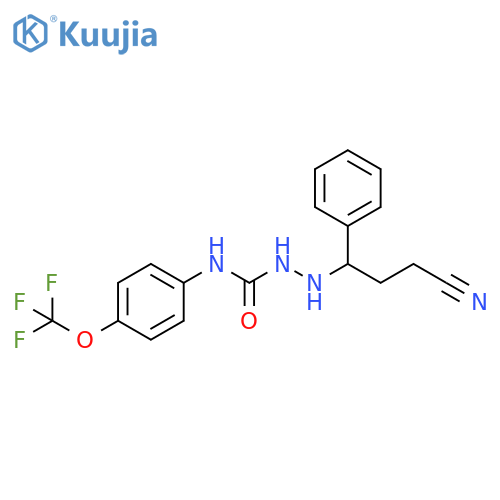 Hydrazinecarboxamide,2-(3-cyano-1-phenylpropyl)-N-[4-(trifluoromethoxy)phenyl]- structure