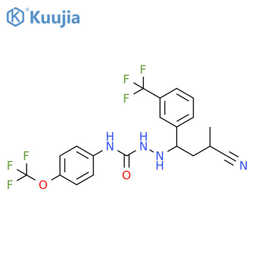 Hydrazinecarboxamide,2-[3-cyano-1-[3-(trifluoromethyl)phenyl]butyl]-N-[4-(trifluoromethoxy)phenyl]- structure