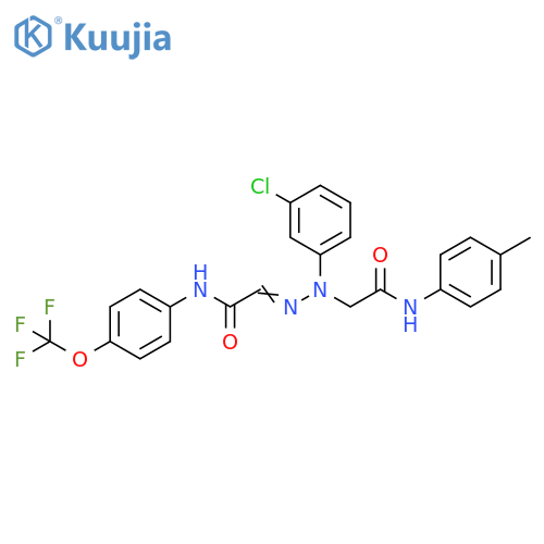 Acetamide,2-[(3-chlorophenyl)[2-[(4-methylphenyl)amino]-2-oxoethyl]hydrazono]-N-[4-(trifluoromethoxy)phenyl]- structure