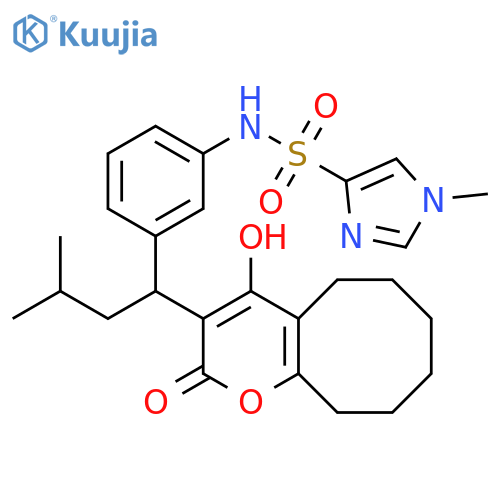 1H-Imidazole-4-sulfonamide,N-[3-[1-(5,6,7,8,9,10-hexahydro-4-hydroxy-2-oxo-2H-cycloocta[b]pyran-3-yl)-3-methylbutyl]phenyl]-1-methyl- structure