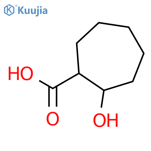 Cycloheptanecarboxylic acid, 2-hydroxy-, trans- structure