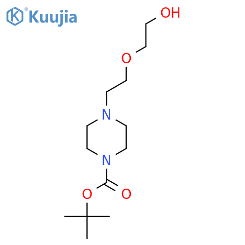 1-Piperazinecarboxylic acid, 4-[2-(2-hydroxyethoxy)ethyl]-, 1,1-dimethylethyl ester structure