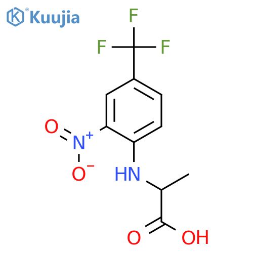 2-{2-nitro-4-(trifluoromethyl)phenylamino}propanoic acid structure