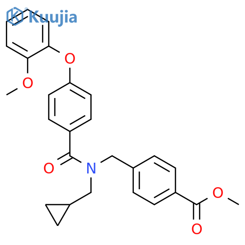 methyl 4-{N-(cyclopropylmethyl)-1-4-(2-methoxyphenoxy)phenylformamidomethyl}benzoate structure