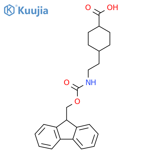 4-2-({(9H-fluoren-9-yl)methoxycarbonyl}amino)ethylcyclohexane-1-carboxylic acid structure