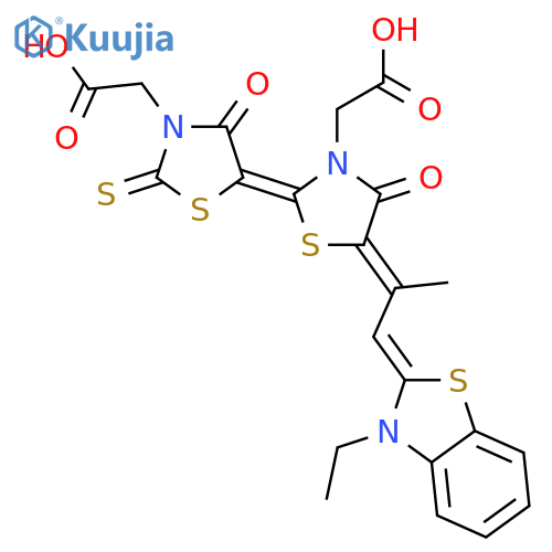 3-Thiazolidineaceticacid,5-[3-(carboxymethyl)-5-[2-(3-ethyl-2(3H)-benzothiazolylidene)-1-methylethylidene]-4-oxo-2-thiazolidinylidene]-4-oxo-2-thioxo- structure