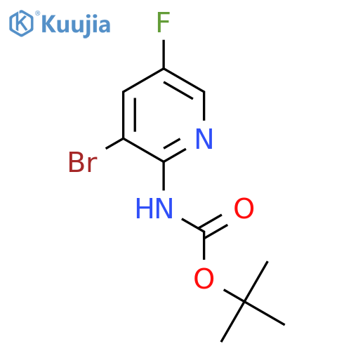 tert-butyl N-(3-bromo-5-fluoropyridin-2-yl)carbamate structure