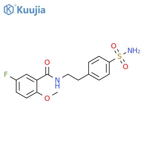 Benzamide, N-[2-[4-(aminosulfonyl)phenyl]ethyl]-5-fluoro-2-methoxy- structure