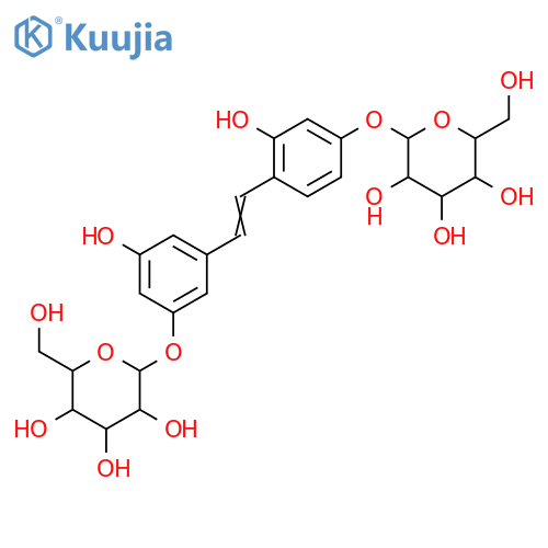 2-[3-Hydroxy-4-[2-[3-hydroxy-5-[3,4,5-trihydroxy-6-(hydroxymethyl)oxan-2-yl]oxyphenyl]ethenyl]phenoxy]-6-(hydroxymethyl)oxane-3,4,5-triol structure