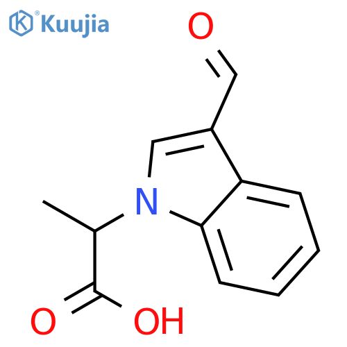 2-(3-Formyl-1H-indol-1-yl)propanoic acid structure