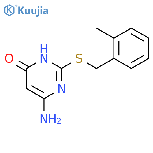 6-Amino-2-{(2-methylphenyl)methylsulfanyl}-3,4-dihydropyrimidin-4-one structure