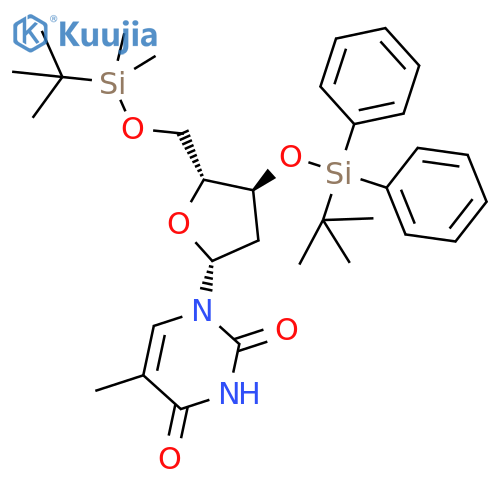 Thymidine, 5'-O-[(1,1-dimethylethyl)dimethylsilyl]-3'-O-[(1,1-dimethylethyl)diphenylsilyl]- structure