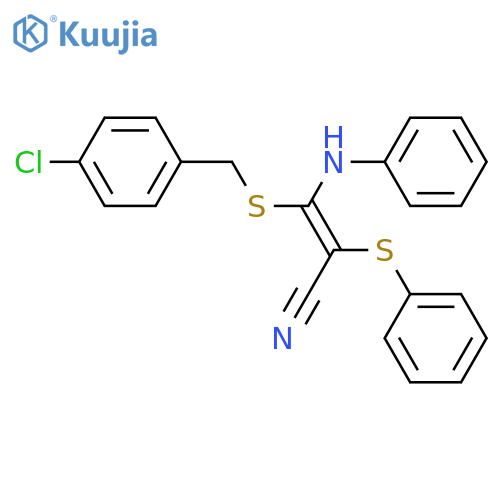 2-Propenenitrile,3-[[(4-chlorophenyl)methyl]thio]-3-(phenylamino)-2-(phenylthio)-, (E)- structure