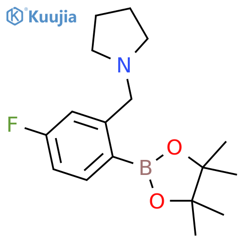 4-Fluoro-2-(pyrrolidinomethyl)phenylboronic acid, pinacol ester structure